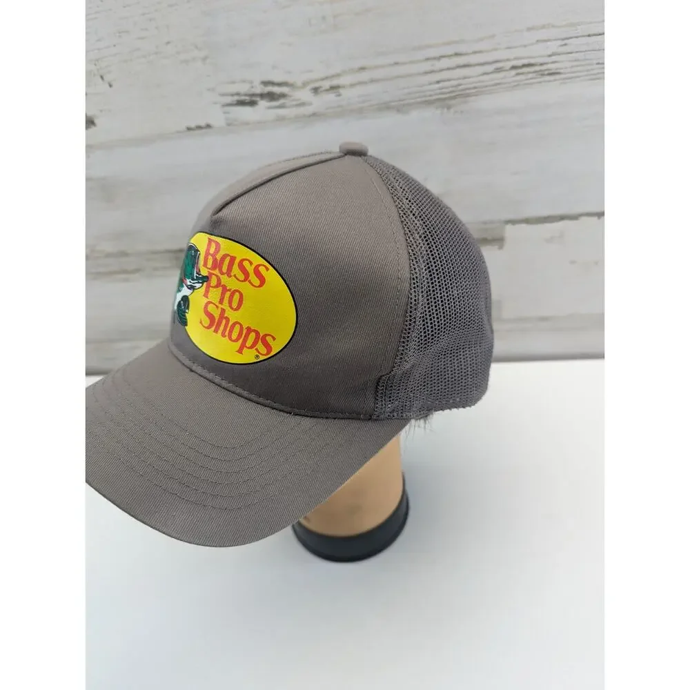 Gray Bass Pro Shops Hat Outdoor‎ Fishing Baseball Trucker Mesh Cap SnapBack